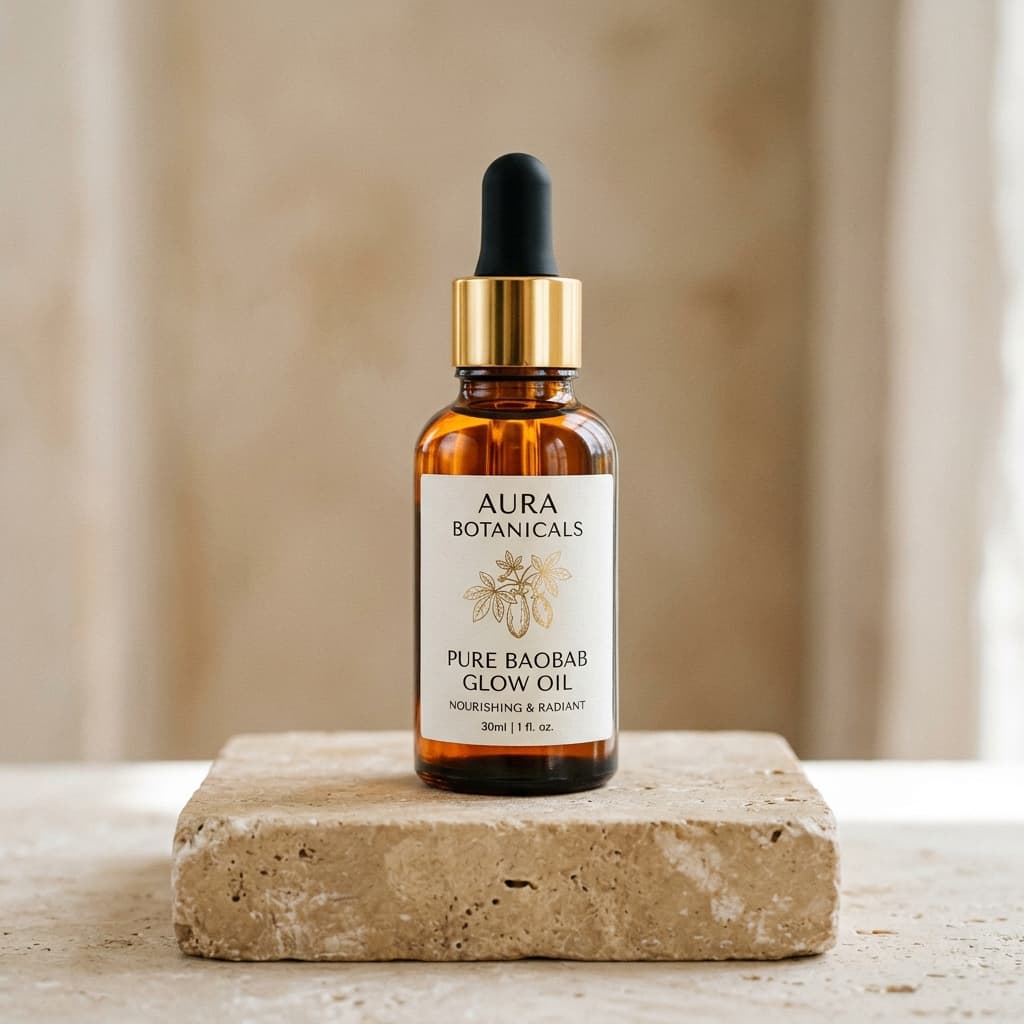 Aura Botanicals Pure Baobab Glow Oil - Editorial Presentation